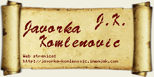 Javorka Komlenović vizit kartica